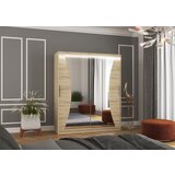 ADRK Klizni ormar s ogledalom i LED rasvjetom CHARLOTTE, 180 cm - SONOMA-SONOMA HRAST | shoptok.hr