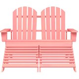 Vrtni dvosjed Adirondack od jelovine s otomanom ružičasti | shoptok.hr