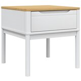 Maison Chic Nočna omarica - Nočna miza - Mizica za svetilko FLORO bela 55x55x54 cm trdna borovina, (21687105) Cene