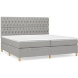  Krevet s oprugama i madracem svjetlosivi 200 x 200cm od tkanine | shoptok.hr