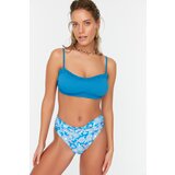 Trendyol Blue Floral Pattern High Waist Bikini Bottom | ePonuda.com