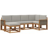 vidaXL Zunanja garnitura za sedenje 6 pcs Naravna in svetlo siva, (5000281945) | Shoptok.si