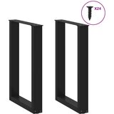  Noge za blagovaonski stol U-oblik 2 kom Crne 50 x (72-73) cm Čelik | shoptok.hr