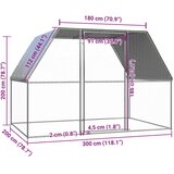  Kokošnjak srebrn in siv 3x2x2 m pocinkano jeklo | Shoptok.si