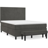  Krevet s oprugama i madracem tamnosivi 140x190 cm baršunasti | shoptok.hr