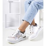 Gemre White metallic lace-up perforated sneakers Torres | Shoptok.si