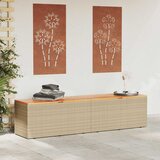  Vrtna kutija za pohranu bež 220x50x54 cm poliratan drvo bagrema | shoptok.hr