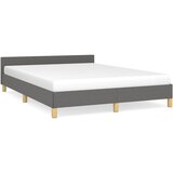 The Living Store Posteljni okvir brez vzmetnice temno siv 140x190 cm blago - Posteljni Okvir Z Vzglavjem, (21526241) | Shoptok.si
