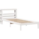 vidaXL Posteljni okvir z vzglavjem bel 100x200 cm trdna borovina, (21292133) Cene