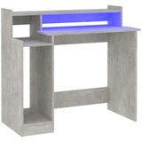 Furnova Pisalna miza z LED lučkami betonsko siva 97x45x90 cm inž. les, (21925171) | Shoptok.si
