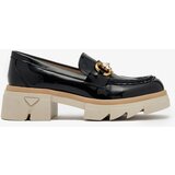 Resti Lacquered black women's moccasins with crystals Inriw - Footwear | ePonuda.com