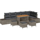  Sjedeća garnitura za vrt 10 kom. 9-Broj sjedala Siva Poli ratan Svjetlosiva 110 x 55 x 71 cm | Shoptok.si