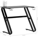 vidaXL Gaming miza z nogami ZZ-oblike črna 90x60x75 cm | Shoptok.si