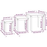  Komplet mizic 3 kosi črna trdna borovina, (20715477) | Shoptok.si