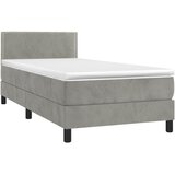 Box spring krevet s madracem svjetlosivi 100x200 cm baršunasti | shoptok.hr