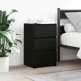 vidaXL Nočna omarica s 3 predali črna 39x35x65 cm | Shoptok.si