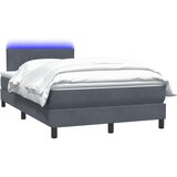 vidaXL Box Spring postelja z vzmetnico Temno siva 120x220 cm Velvet | Shoptok.si