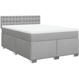  Krevet s oprugama i madracem svjetlosivi 140x190 cm od tkanine | shoptok.hr