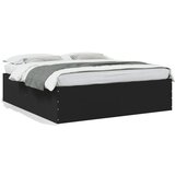 vidaXL Posteljni okvir črn 200x200 cm inženirski les | Shoptok.si