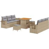  9-delni set vrtnih kavčev z blazinami Bež Poli Ratan Akacija | Shoptok.si