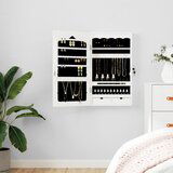 vidaXL Omarica za nakit z ogledalom stenska bela 37,5x10x67 cm | Shoptok.si