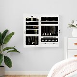 vidaXL Zidni ormarić za nakit s ogledalom bijeli 37 5 x 10 x 67 cm Cijene