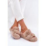 Boto Womens Fur Slippers On Platform Khaki Talfedi | Shoptok.si