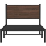  Metalni okvir kreveta bez madraca smeđi hrast 107x203 cm | Eponuda.com