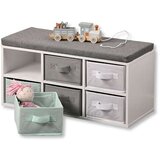 Kesper KSP17729 DEČIJA KLUPA SA FIOKAMA 33X68X29,5CM BELO SIVA Cene
