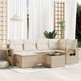  7-dijelni set vrtnih sofa od poliratana s jastucima bež | shoptok.hr