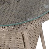  3-dijelni bistro set od poliratana s jastucima smeđi | shoptok.hr