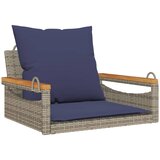  Klupa za ljuljanje s jastucima siva 63x62x40 cm od poliratana | shoptok.hr