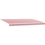vidaXL Ročno Retraktibilno Senčilo Rdeče in Bele Črte 500x350 cm, (22145878) | Shoptok.si