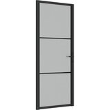 vidaXL Notranja vrata 76x201,5 cm črno mat steklo in aluminij, (20766424) | Shoptok.si
