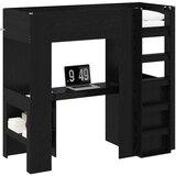  Okvir kreveta na kat s stolom s pohranom Crni hrast 75 x 190 cm | Eponuda.com