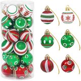  Set božićnih kuglica 72 kom. Crvena, bijela i zelena Ø 3 cm | shoptok.hr