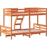Krevet na kat 90x200/120x200 cm masivna borovina voštano smeđi | Eponuda.com