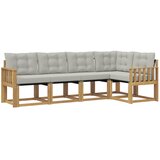vidaXL Zunanja garnitura za sedenje 5 pcs Bela in svetlo siva, (5000282711) | Shoptok.si