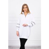 Kesi Sweatshirt with zipper and pockets white Cijene