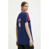 Adidas Bombažna kratka majica ženska, mornarsko modra barva, IU2476