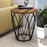 Woody Fashion Sofya - Walnut WalnutBlack Side Table Cene