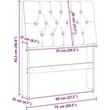  Tapecirani uzglavlje Crna 75 cm Čvrsto borovo drvo | shoptok.hr
