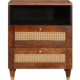 vidaXL Noćni ormarići Smeđa Bambus i masivno drvce manga | shoptok.hr