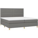  Krevet s oprugama i madracem tamnosivi 200 x 200 cm od tkanine | shoptok.hr