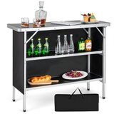  Sklopiva aluminijska stolna za kampiranje s 2-stupanjskim policama (crna) | shoptok.hr