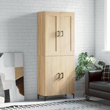 vidaXL Visoka komoda sonoma hrast 69,5x34x180 cm inženirski les | Shoptok.si