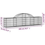  Lučne gabionske košare 14 kom 200x30x40/60 cm pocinčano željezo | shoptok.hr