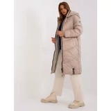 Fashion Hunters Dark beige winter jacket with hood SUBLEVEL