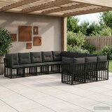  Set vanjskih sofa Crna i tamno siva Poliester | shoptok.hr
