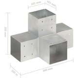vidaXL spojnici za stupove u x-obliku 4 kom pocinčani metal 101x101 mm | shoptok.hr